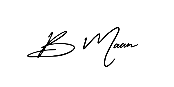 Similarly AmerikaSignatureDemo-Regular is the best handwritten signature design. Signature creator online .You can use it as an online autograph creator for name B Maan. B Maan signature style 3 images and pictures png