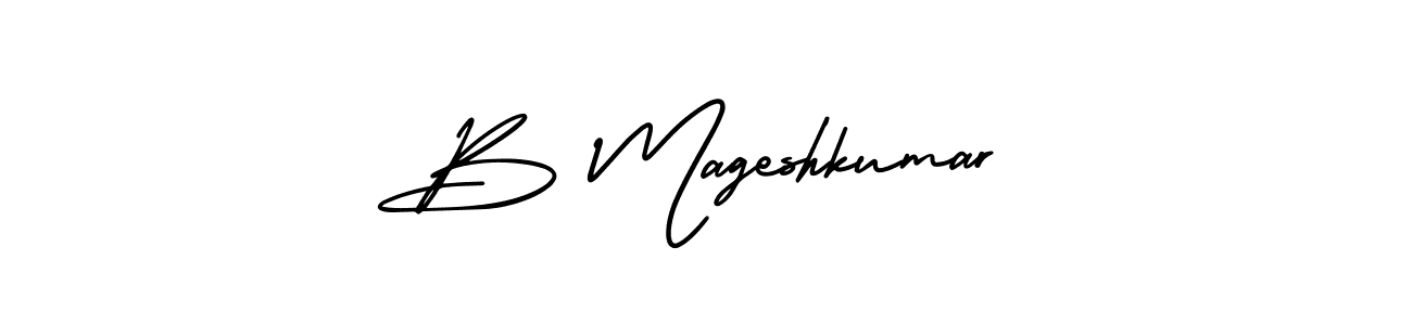 The best way (AmerikaSignatureDemo-Regular) to make a short signature is to pick only two or three words in your name. The name B Mageshkumar include a total of six letters. For converting this name. B Mageshkumar signature style 3 images and pictures png