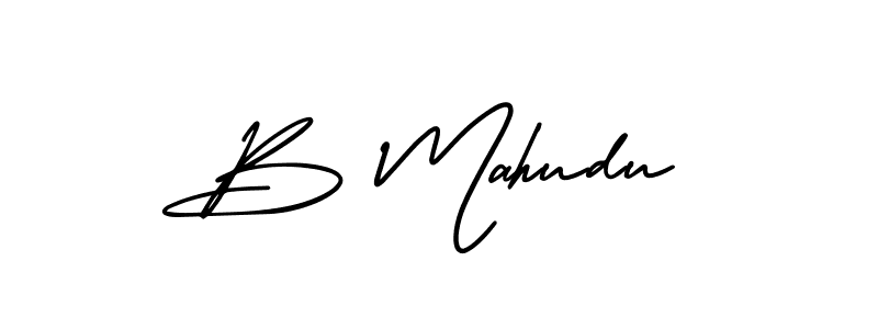 Make a beautiful signature design for name B Mahudu. With this signature (AmerikaSignatureDemo-Regular) style, you can create a handwritten signature for free. B Mahudu signature style 3 images and pictures png