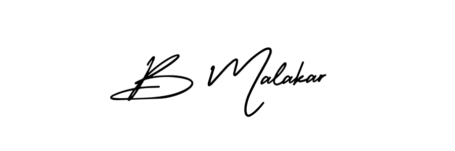 Create a beautiful signature design for name B Malakar. With this signature (AmerikaSignatureDemo-Regular) fonts, you can make a handwritten signature for free. B Malakar signature style 3 images and pictures png