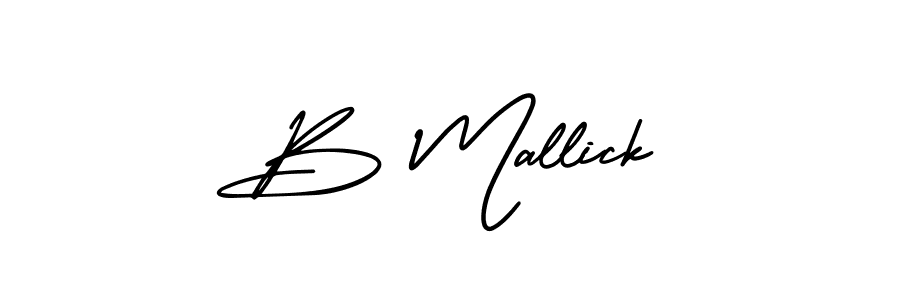 The best way (AmerikaSignatureDemo-Regular) to make a short signature is to pick only two or three words in your name. The name B Mallick include a total of six letters. For converting this name. B Mallick signature style 3 images and pictures png