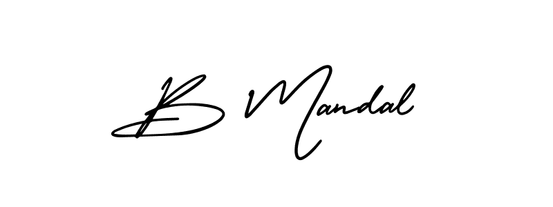 The best way (AmerikaSignatureDemo-Regular) to make a short signature is to pick only two or three words in your name. The name B Mandal include a total of six letters. For converting this name. B Mandal signature style 3 images and pictures png