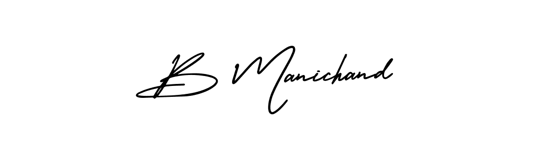 B Manichand stylish signature style. Best Handwritten Sign (AmerikaSignatureDemo-Regular) for my name. Handwritten Signature Collection Ideas for my name B Manichand. B Manichand signature style 3 images and pictures png