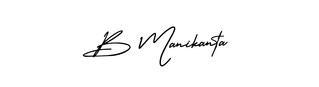 How to make B Manikanta name signature. Use AmerikaSignatureDemo-Regular style for creating short signs online. This is the latest handwritten sign. B Manikanta signature style 3 images and pictures png