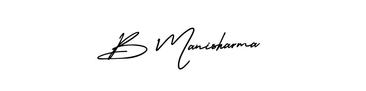 B Manisharma stylish signature style. Best Handwritten Sign (AmerikaSignatureDemo-Regular) for my name. Handwritten Signature Collection Ideas for my name B Manisharma. B Manisharma signature style 3 images and pictures png