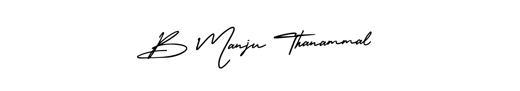 Also You can easily find your signature by using the search form. We will create B Manju Thanammal name handwritten signature images for you free of cost using AmerikaSignatureDemo-Regular sign style. B Manju Thanammal signature style 3 images and pictures png