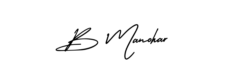 Create a beautiful signature design for name B Manohar. With this signature (AmerikaSignatureDemo-Regular) fonts, you can make a handwritten signature for free. B Manohar signature style 3 images and pictures png