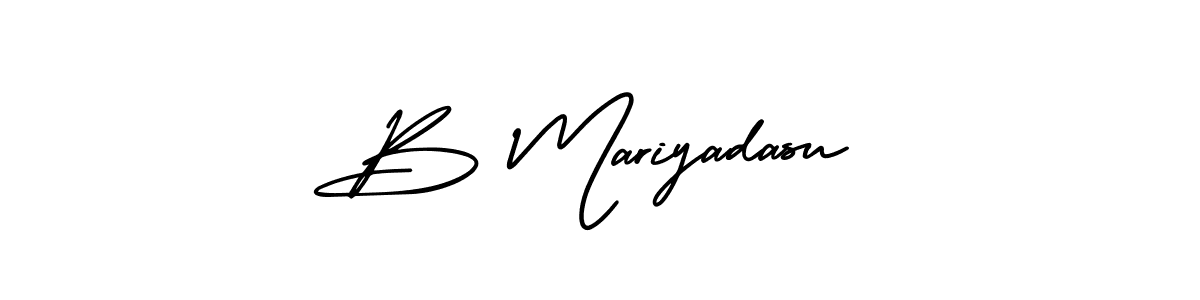AmerikaSignatureDemo-Regular is a professional signature style that is perfect for those who want to add a touch of class to their signature. It is also a great choice for those who want to make their signature more unique. Get B Mariyadasu name to fancy signature for free. B Mariyadasu signature style 3 images and pictures png