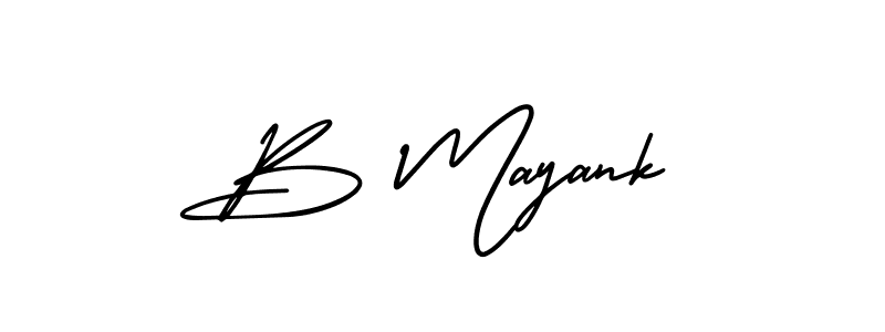 How to make B Mayank name signature. Use AmerikaSignatureDemo-Regular style for creating short signs online. This is the latest handwritten sign. B Mayank signature style 3 images and pictures png