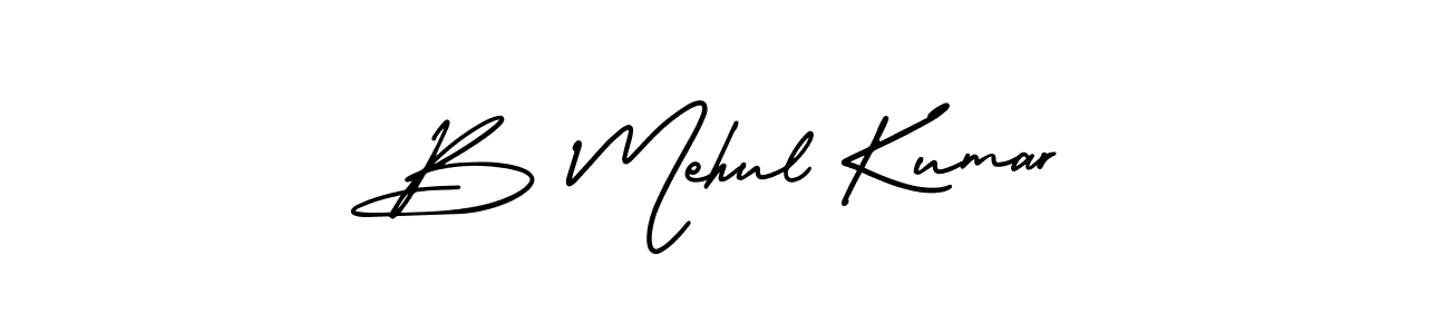 How to make B Mehul Kumar name signature. Use AmerikaSignatureDemo-Regular style for creating short signs online. This is the latest handwritten sign. B Mehul Kumar signature style 3 images and pictures png