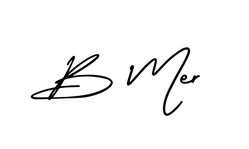 Use a signature maker to create a handwritten signature online. With this signature software, you can design (AmerikaSignatureDemo-Regular) your own signature for name B Mer. B Mer signature style 3 images and pictures png