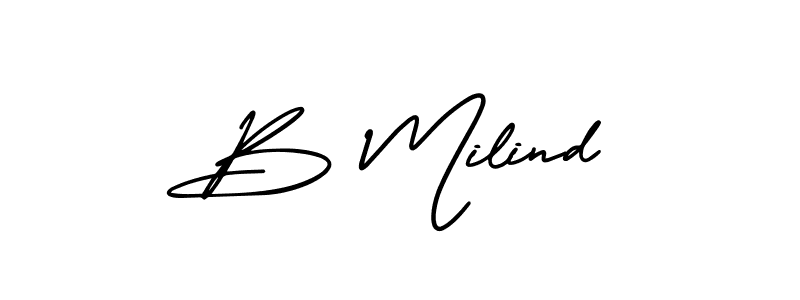 How to Draw B Milind signature style? AmerikaSignatureDemo-Regular is a latest design signature styles for name B Milind. B Milind signature style 3 images and pictures png