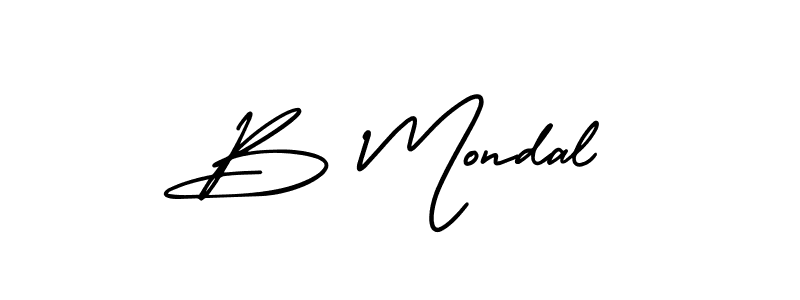 B Mondal stylish signature style. Best Handwritten Sign (AmerikaSignatureDemo-Regular) for my name. Handwritten Signature Collection Ideas for my name B Mondal. B Mondal signature style 3 images and pictures png