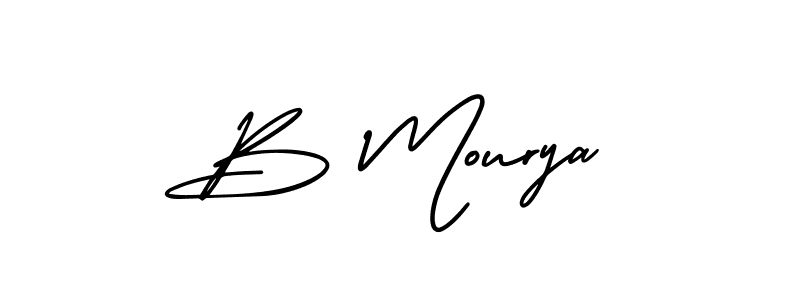 How to make B Mourya name signature. Use AmerikaSignatureDemo-Regular style for creating short signs online. This is the latest handwritten sign. B Mourya signature style 3 images and pictures png