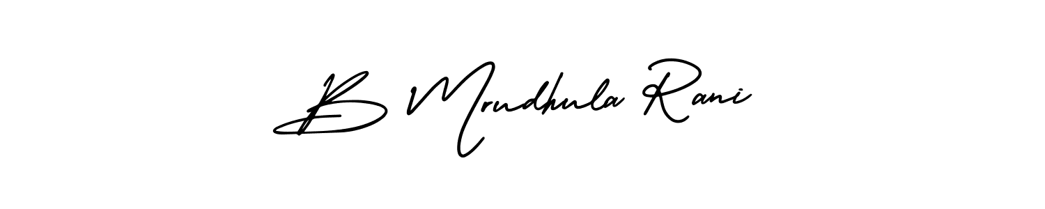 Make a beautiful signature design for name B Mrudhula Rani. With this signature (AmerikaSignatureDemo-Regular) style, you can create a handwritten signature for free. B Mrudhula Rani signature style 3 images and pictures png