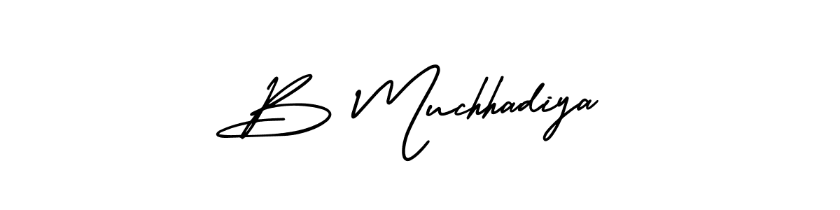 Design your own signature with our free online signature maker. With this signature software, you can create a handwritten (AmerikaSignatureDemo-Regular) signature for name B Muchhadiya. B Muchhadiya signature style 3 images and pictures png