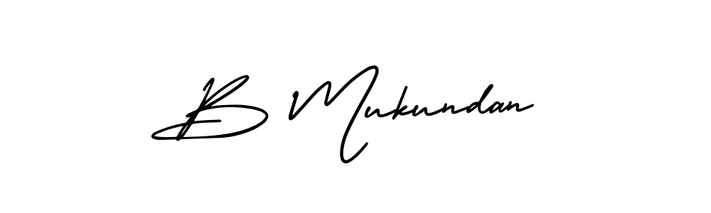 Design your own signature with our free online signature maker. With this signature software, you can create a handwritten (AmerikaSignatureDemo-Regular) signature for name B Mukundan. B Mukundan signature style 3 images and pictures png