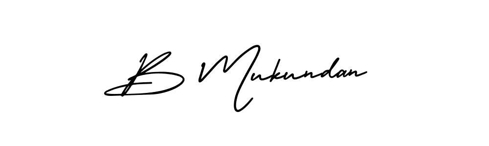 AmerikaSignatureDemo-Regular is a professional signature style that is perfect for those who want to add a touch of class to their signature. It is also a great choice for those who want to make their signature more unique. Get B Mukundan name to fancy signature for free. B Mukundan signature style 3 images and pictures png