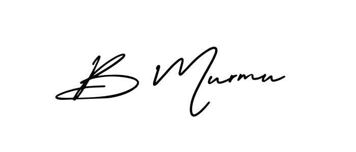 Design your own signature with our free online signature maker. With this signature software, you can create a handwritten (AmerikaSignatureDemo-Regular) signature for name B Murmu. B Murmu signature style 3 images and pictures png