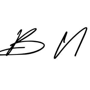 Make a beautiful signature design for name B N. With this signature (AmerikaSignatureDemo-Regular) style, you can create a handwritten signature for free. B N signature style 3 images and pictures png