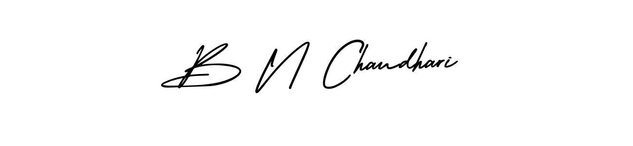 The best way (AmerikaSignatureDemo-Regular) to make a short signature is to pick only two or three words in your name. The name B N Chaudhari include a total of six letters. For converting this name. B N Chaudhari signature style 3 images and pictures png