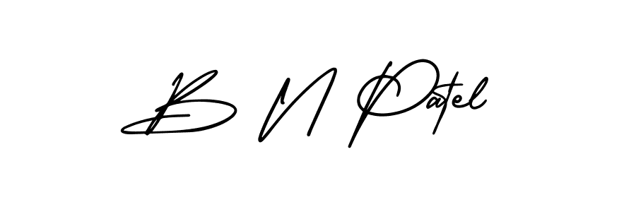 Design your own signature with our free online signature maker. With this signature software, you can create a handwritten (AmerikaSignatureDemo-Regular) signature for name B N Patel. B N Patel signature style 3 images and pictures png