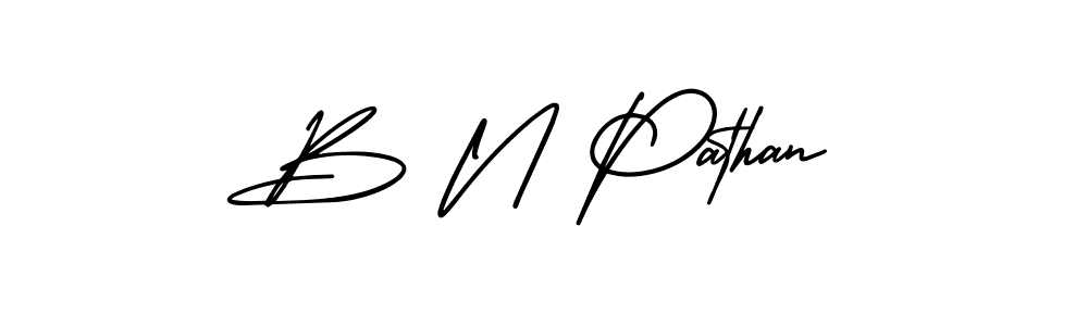 Make a beautiful signature design for name B N Pathan. With this signature (AmerikaSignatureDemo-Regular) style, you can create a handwritten signature for free. B N Pathan signature style 3 images and pictures png