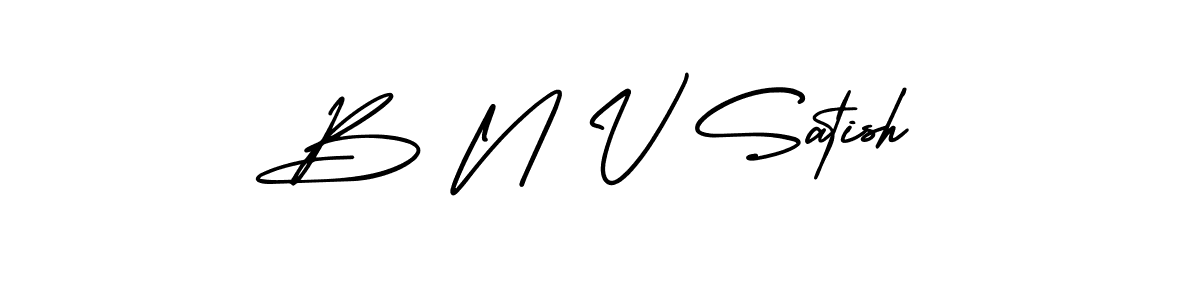 Create a beautiful signature design for name B N V Satish. With this signature (AmerikaSignatureDemo-Regular) fonts, you can make a handwritten signature for free. B N V Satish signature style 3 images and pictures png