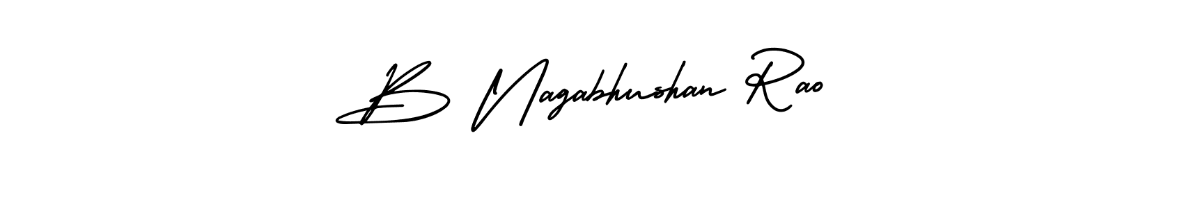 This is the best signature style for the B Nagabhushan Rao name. Also you like these signature font (AmerikaSignatureDemo-Regular). Mix name signature. B Nagabhushan Rao signature style 3 images and pictures png