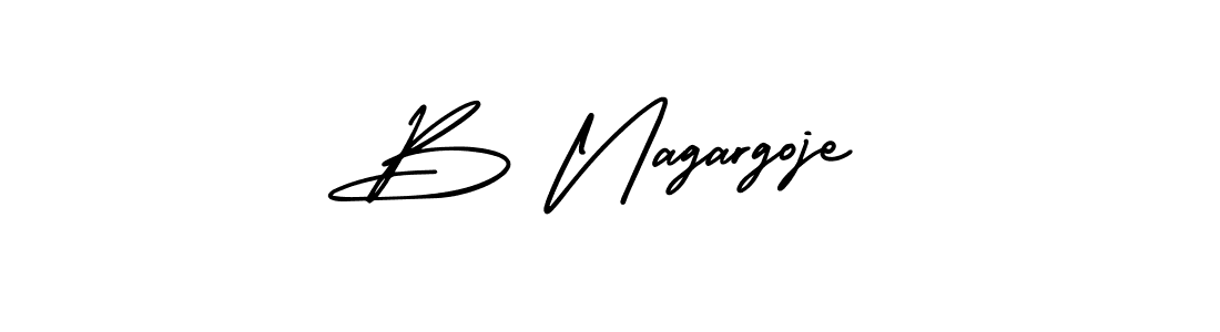 Make a beautiful signature design for name B Nagargoje. With this signature (AmerikaSignatureDemo-Regular) style, you can create a handwritten signature for free. B Nagargoje signature style 3 images and pictures png