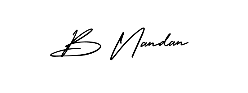 Create a beautiful signature design for name B Nandan. With this signature (AmerikaSignatureDemo-Regular) fonts, you can make a handwritten signature for free. B Nandan signature style 3 images and pictures png