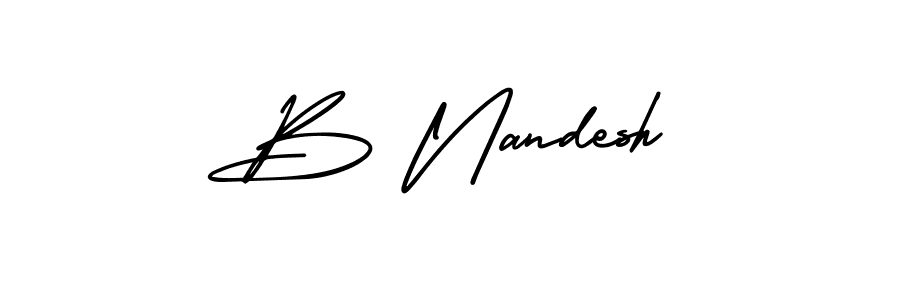 Similarly AmerikaSignatureDemo-Regular is the best handwritten signature design. Signature creator online .You can use it as an online autograph creator for name B Nandesh. B Nandesh signature style 3 images and pictures png