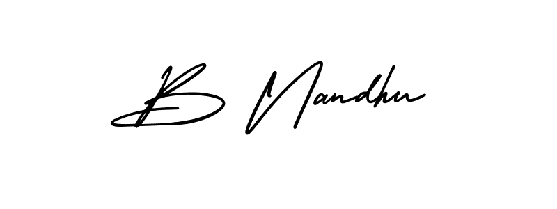 Similarly AmerikaSignatureDemo-Regular is the best handwritten signature design. Signature creator online .You can use it as an online autograph creator for name B Nandhu. B Nandhu signature style 3 images and pictures png