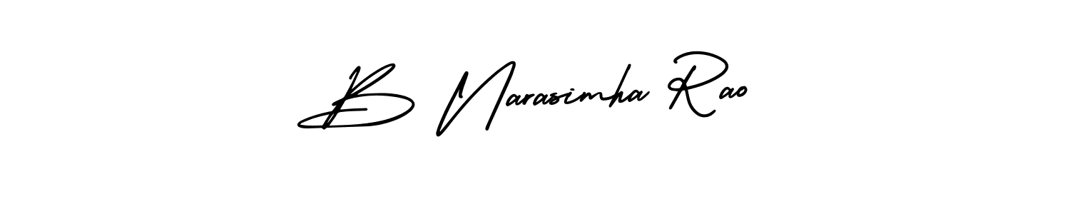 if you are searching for the best signature style for your name B Narasimha Rao. so please give up your signature search. here we have designed multiple signature styles  using AmerikaSignatureDemo-Regular. B Narasimha Rao signature style 3 images and pictures png