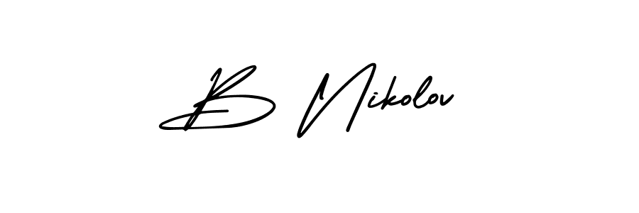 Also we have B Nikolov name is the best signature style. Create professional handwritten signature collection using AmerikaSignatureDemo-Regular autograph style. B Nikolov signature style 3 images and pictures png