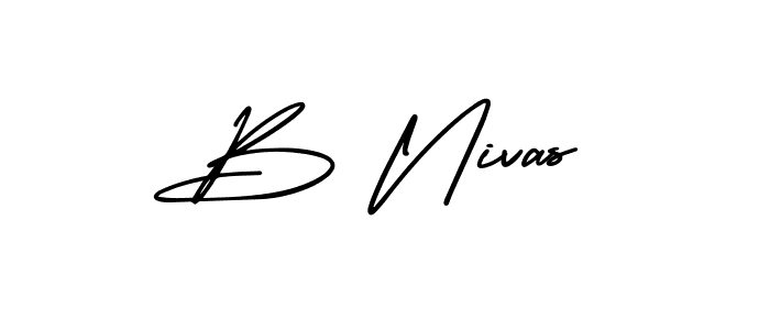 Make a beautiful signature design for name B Nivas. Use this online signature maker to create a handwritten signature for free. B Nivas signature style 3 images and pictures png