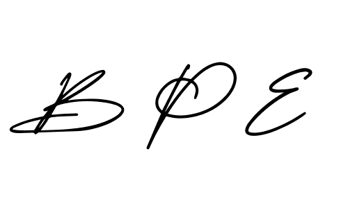 B P E stylish signature style. Best Handwritten Sign (AmerikaSignatureDemo-Regular) for my name. Handwritten Signature Collection Ideas for my name B P E. B P E signature style 3 images and pictures png