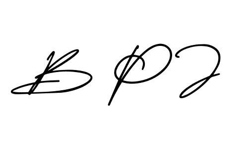 How to make B P J signature? AmerikaSignatureDemo-Regular is a professional autograph style. Create handwritten signature for B P J name. B P J signature style 3 images and pictures png