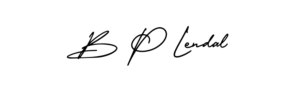 You should practise on your own different ways (AmerikaSignatureDemo-Regular) to write your name (B P Lendal) in signature. don't let someone else do it for you. B P Lendal signature style 3 images and pictures png