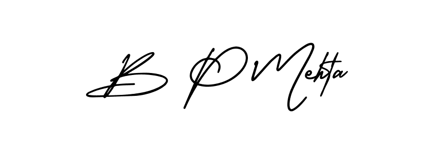 Use a signature maker to create a handwritten signature online. With this signature software, you can design (AmerikaSignatureDemo-Regular) your own signature for name B P Mehta. B P Mehta signature style 3 images and pictures png