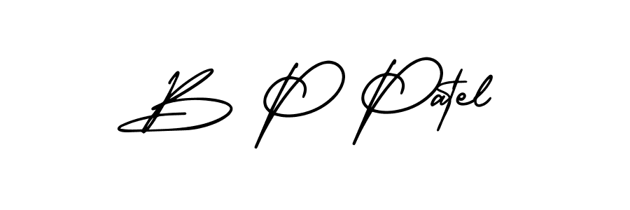 B P Patel stylish signature style. Best Handwritten Sign (AmerikaSignatureDemo-Regular) for my name. Handwritten Signature Collection Ideas for my name B P Patel. B P Patel signature style 3 images and pictures png