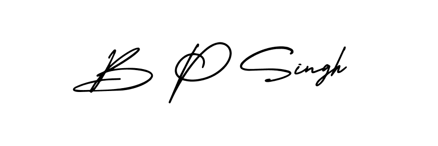 How to make B P Singh name signature. Use AmerikaSignatureDemo-Regular style for creating short signs online. This is the latest handwritten sign. B P Singh signature style 3 images and pictures png