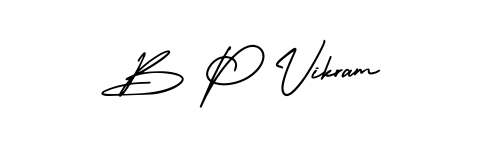 How to make B P Vikram name signature. Use AmerikaSignatureDemo-Regular style for creating short signs online. This is the latest handwritten sign. B P Vikram signature style 3 images and pictures png