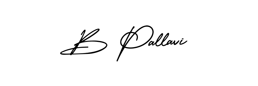 B Pallavi stylish signature style. Best Handwritten Sign (AmerikaSignatureDemo-Regular) for my name. Handwritten Signature Collection Ideas for my name B Pallavi. B Pallavi signature style 3 images and pictures png