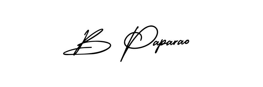 Create a beautiful signature design for name B Paparao. With this signature (AmerikaSignatureDemo-Regular) fonts, you can make a handwritten signature for free. B Paparao signature style 3 images and pictures png