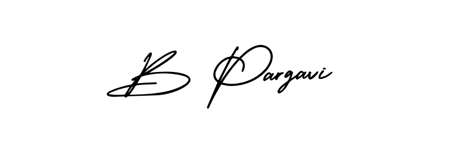 How to make B Pargavi name signature. Use AmerikaSignatureDemo-Regular style for creating short signs online. This is the latest handwritten sign. B Pargavi signature style 3 images and pictures png