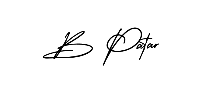 Design your own signature with our free online signature maker. With this signature software, you can create a handwritten (AmerikaSignatureDemo-Regular) signature for name B Patar. B Patar signature style 3 images and pictures png