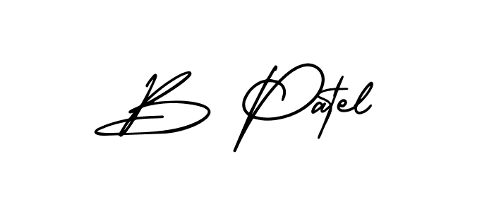 The best way (AmerikaSignatureDemo-Regular) to make a short signature is to pick only two or three words in your name. The name B Patel include a total of six letters. For converting this name. B Patel signature style 3 images and pictures png