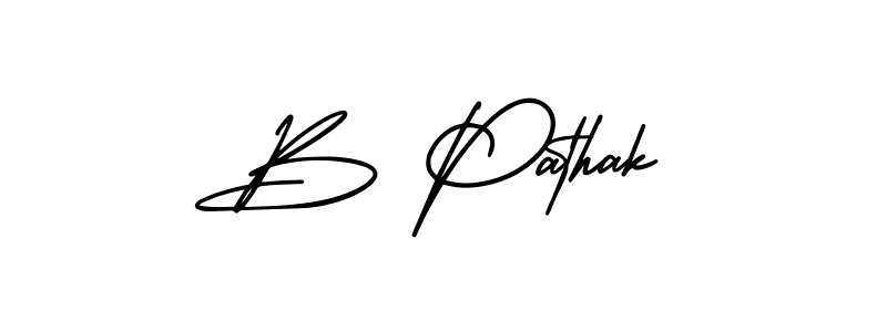 Design your own signature with our free online signature maker. With this signature software, you can create a handwritten (AmerikaSignatureDemo-Regular) signature for name B Pathak. B Pathak signature style 3 images and pictures png