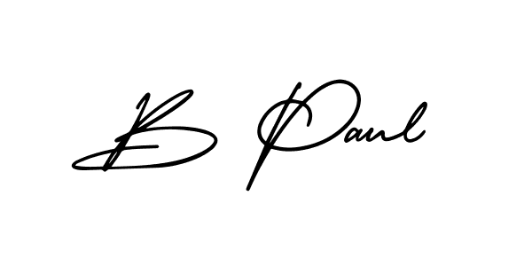 Use a signature maker to create a handwritten signature online. With this signature software, you can design (AmerikaSignatureDemo-Regular) your own signature for name B Paul. B Paul signature style 3 images and pictures png